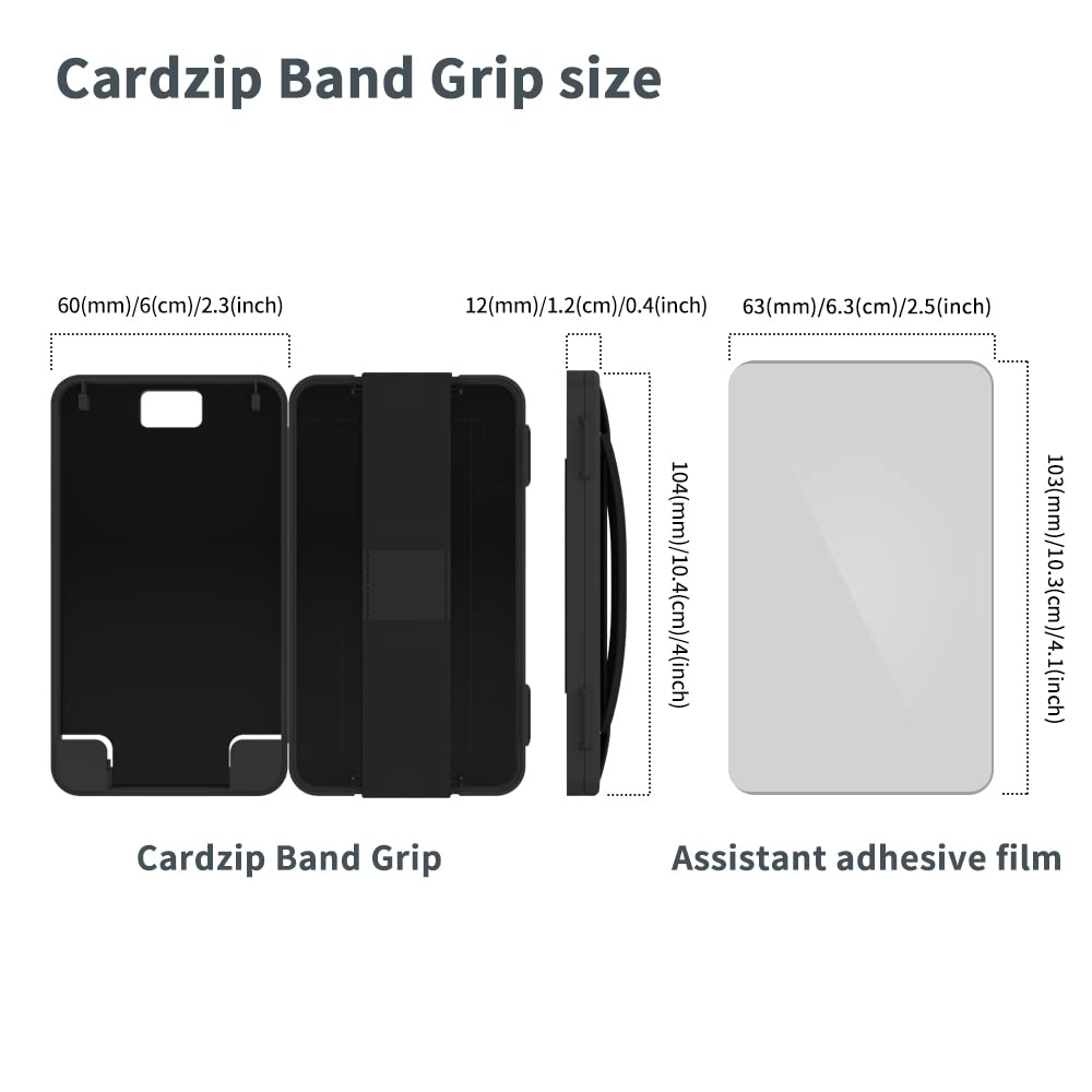 Sinjimoru Cell Phone Card Holder Wallet Case For Back Of Phone, Secure Silicone Phone Stand. Card Zip 2 Black