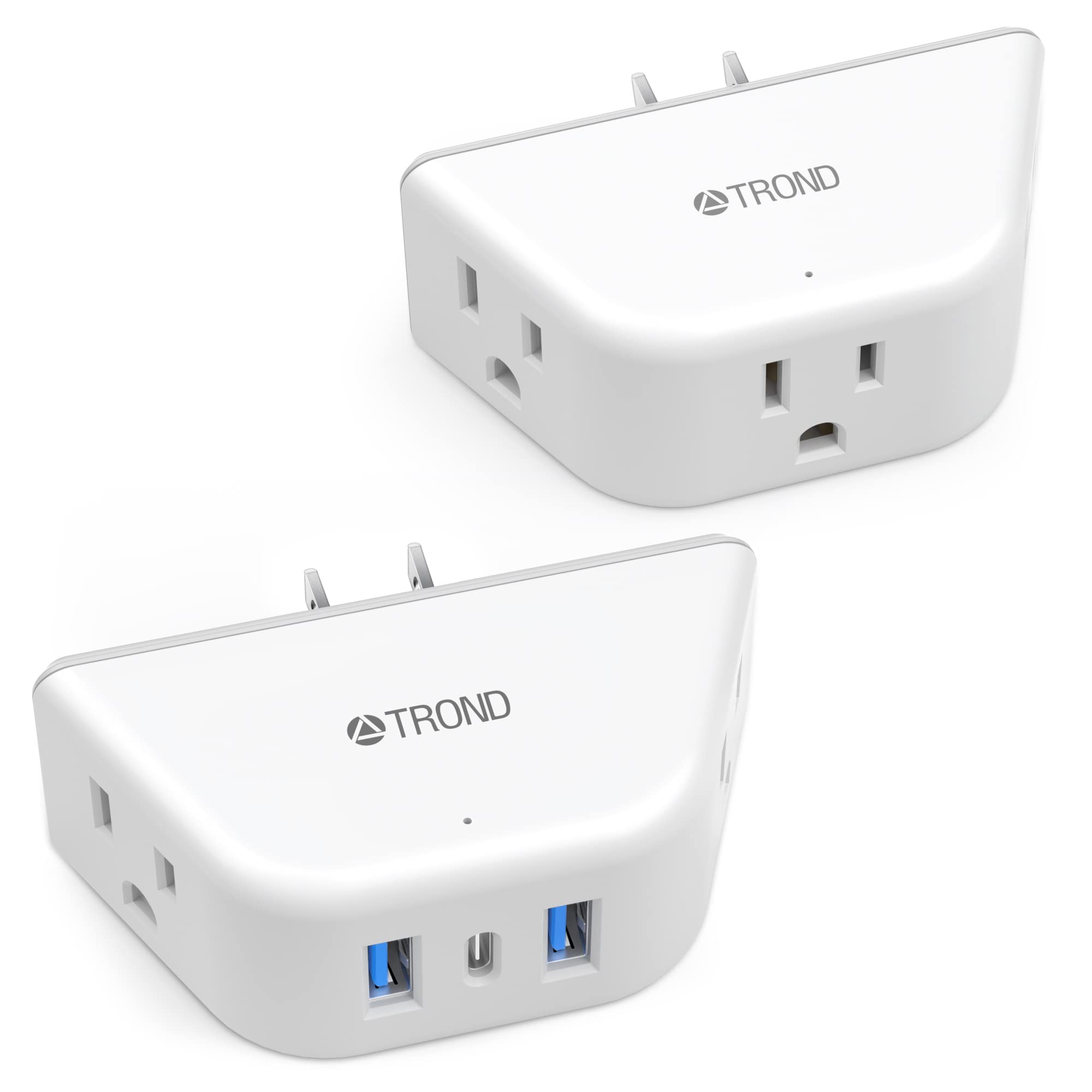 Trond Multi Plug Outlet Extender With Usb   2 Pack Multiple Outlet Splitter, 3 Way Outlet Wall Adapter, Cruise Essentials, Small Plug Expander For Cruise Ship Travel Home Office Dorm Room