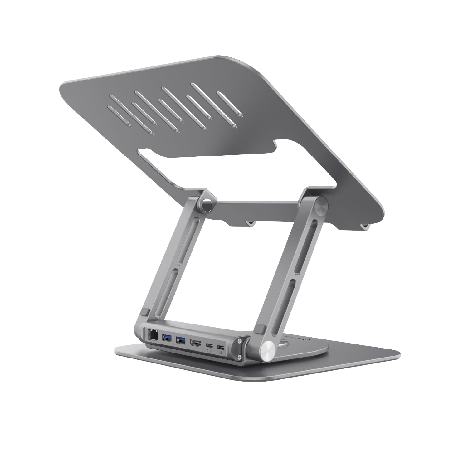 ADAM elements Hub Stand Pro 6-in-1 USB-C Laptop Docking Station, Foldable Laptop Stand with 4K HDMI, 100W PD & USB 3.0 for MacBo