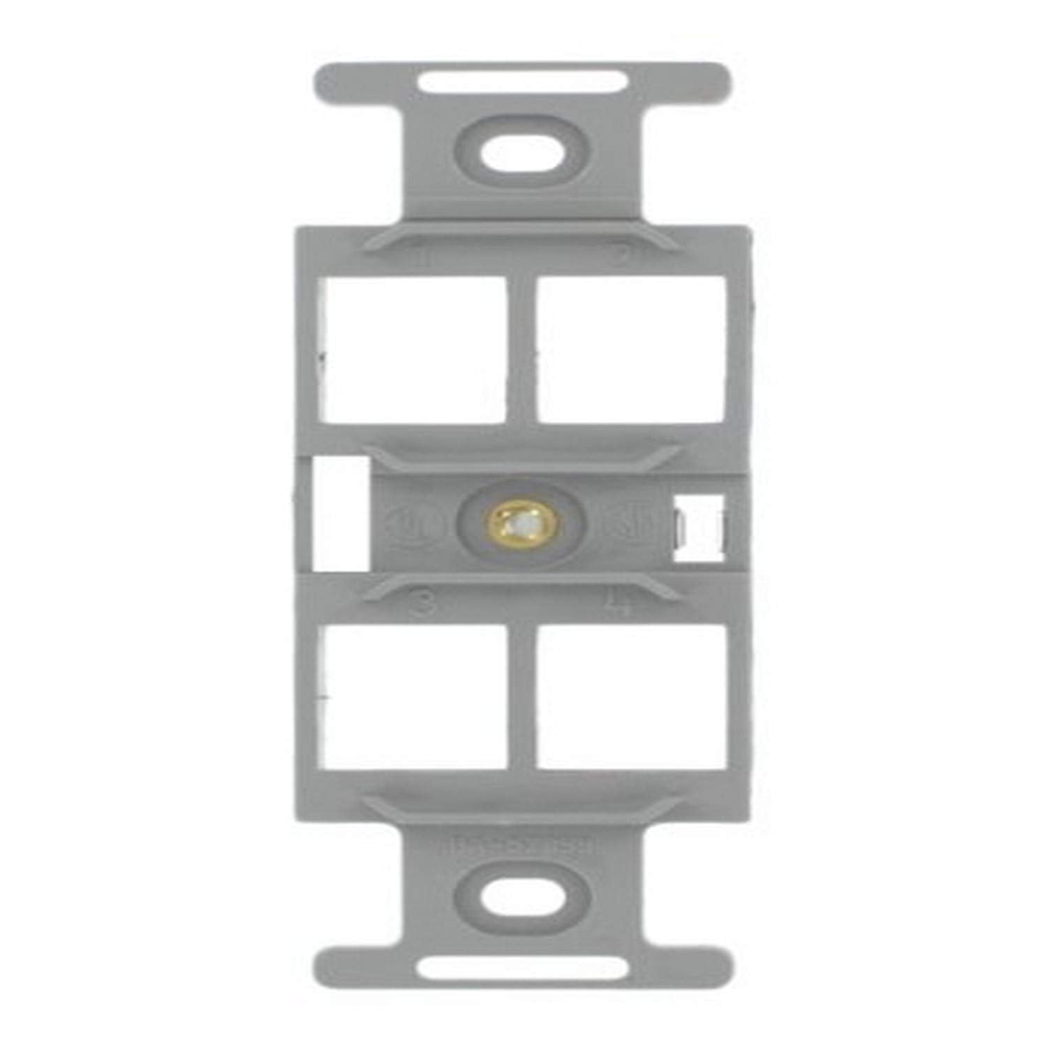 Leviton 41087-QGP QuickPort Duplex Type 106 Insert, 4-Port, Grey
