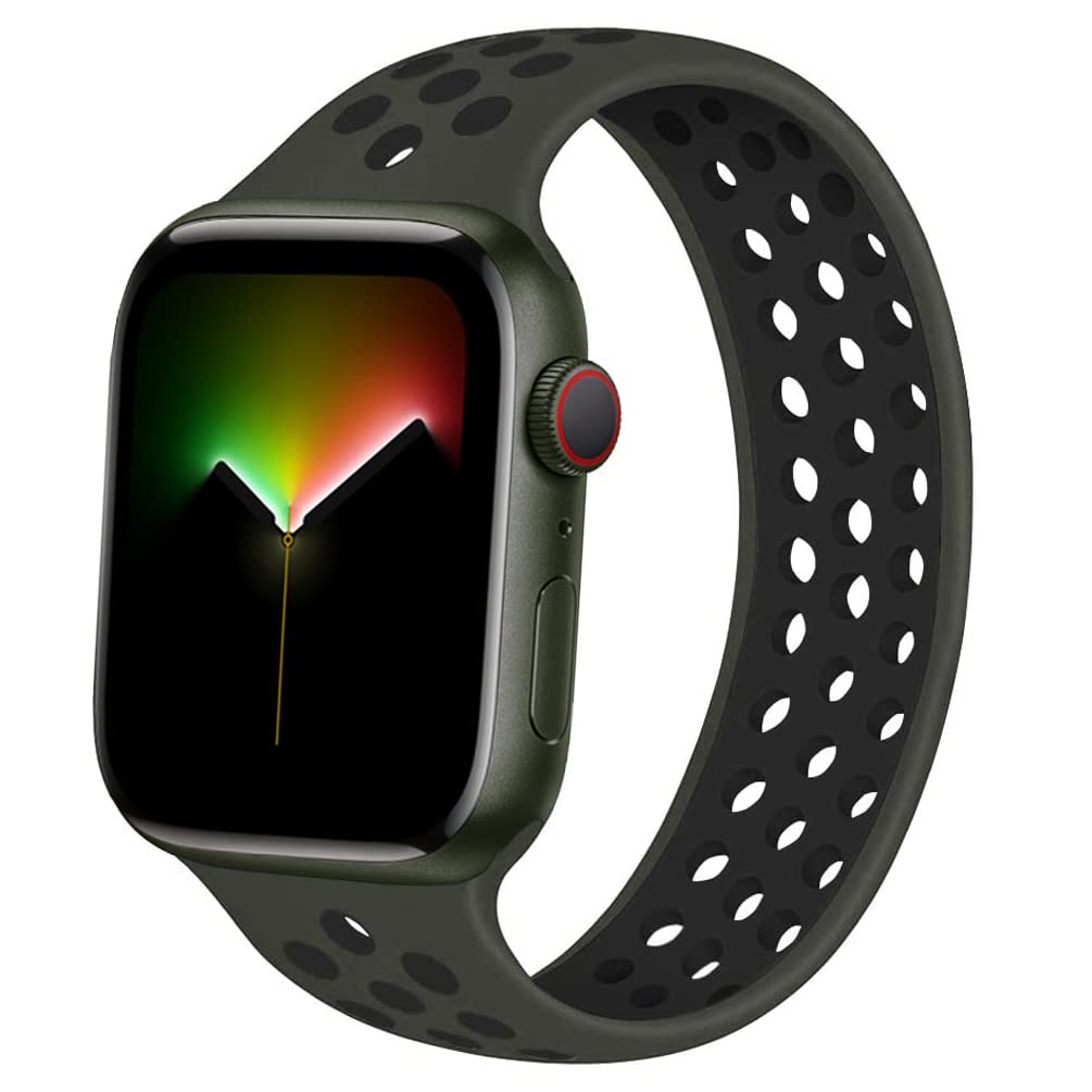 Almnvo Sport Silicone Solo Loop Bands For Apple Watch Band 38Mm 41Mm 40Mm,Breathable Wristband,Replacement Strap No Clasp For Iw