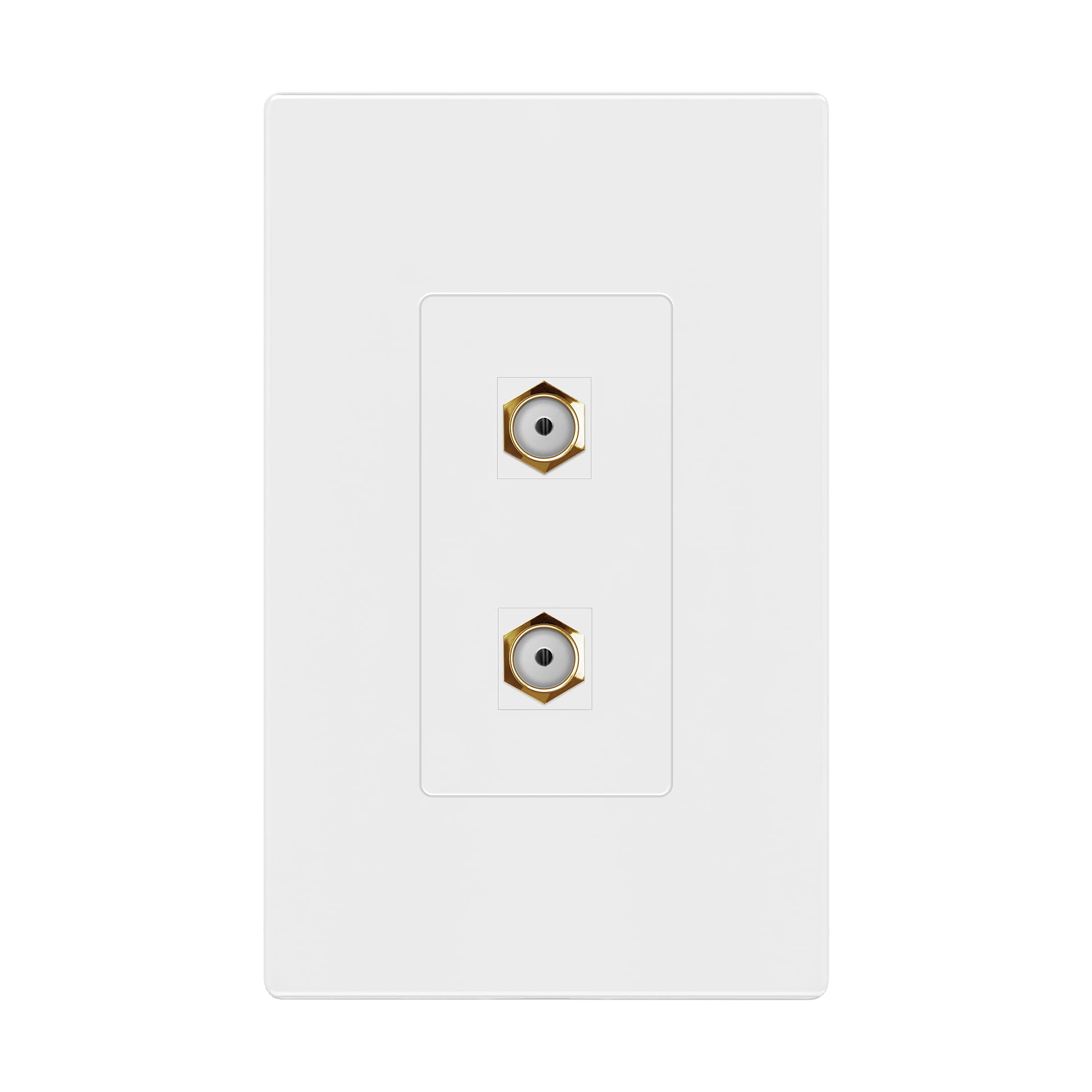Enerlites 2 Port Screwless Wall Plate With 1 Cat6 Rj45 Keystone Jack Module & 1 Gold F Type Coupler Bulkhead Audio/Video Connect