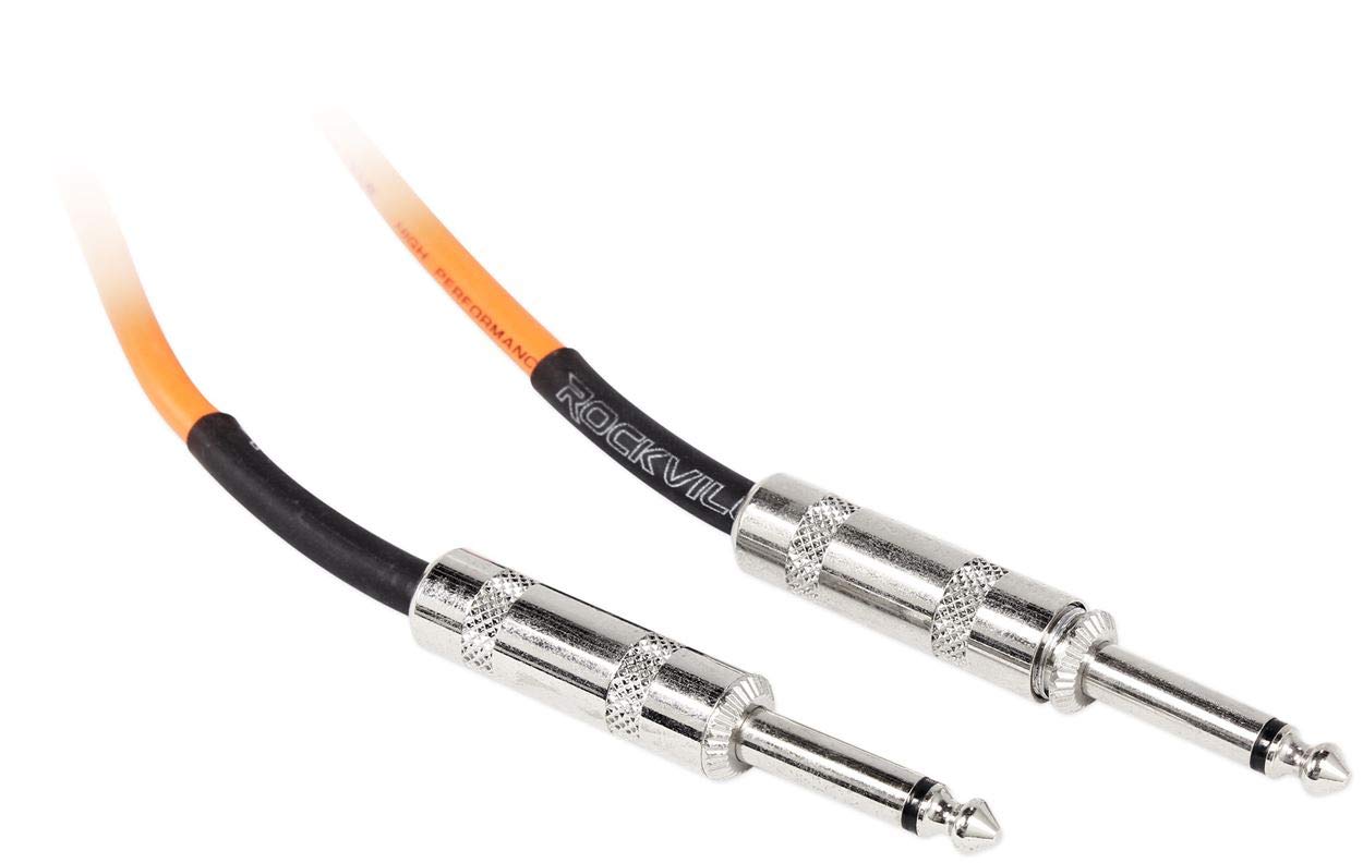 Rockville RCGT6.0O 6 1/4 TS to 1/4 TS Instrument Cable-Orange 100% Copper