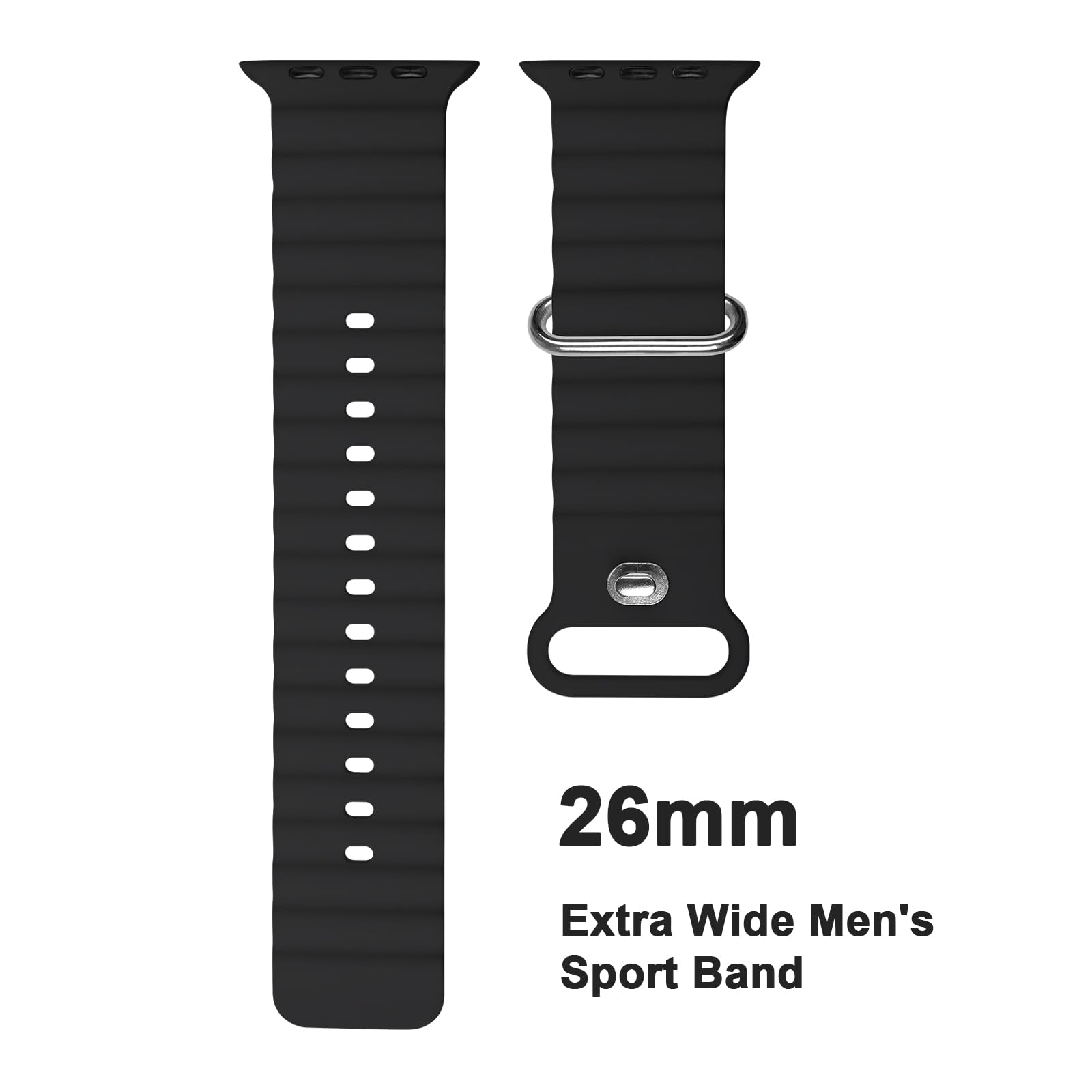 6 Pack Ocean Band Compatible With Apple Watch Band Ultra 49Mm For Women Men, Silicone Adjustable Sport Band With Metal Buckle Fo