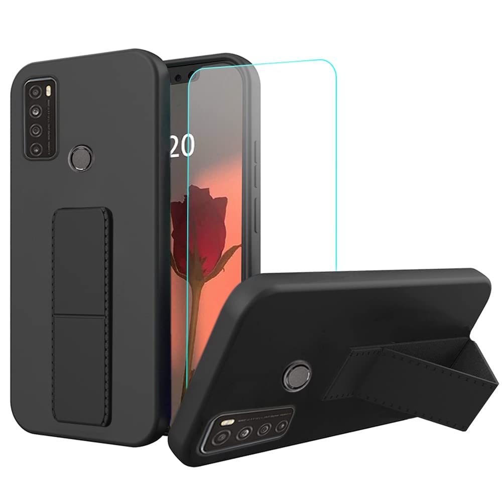 Case For Tcl 30Xl 30 Xl T701Dl Phone Case,Stand Case With Tempered Glass Screen Protector Hide Telescopic Folding Kickstand Shoc