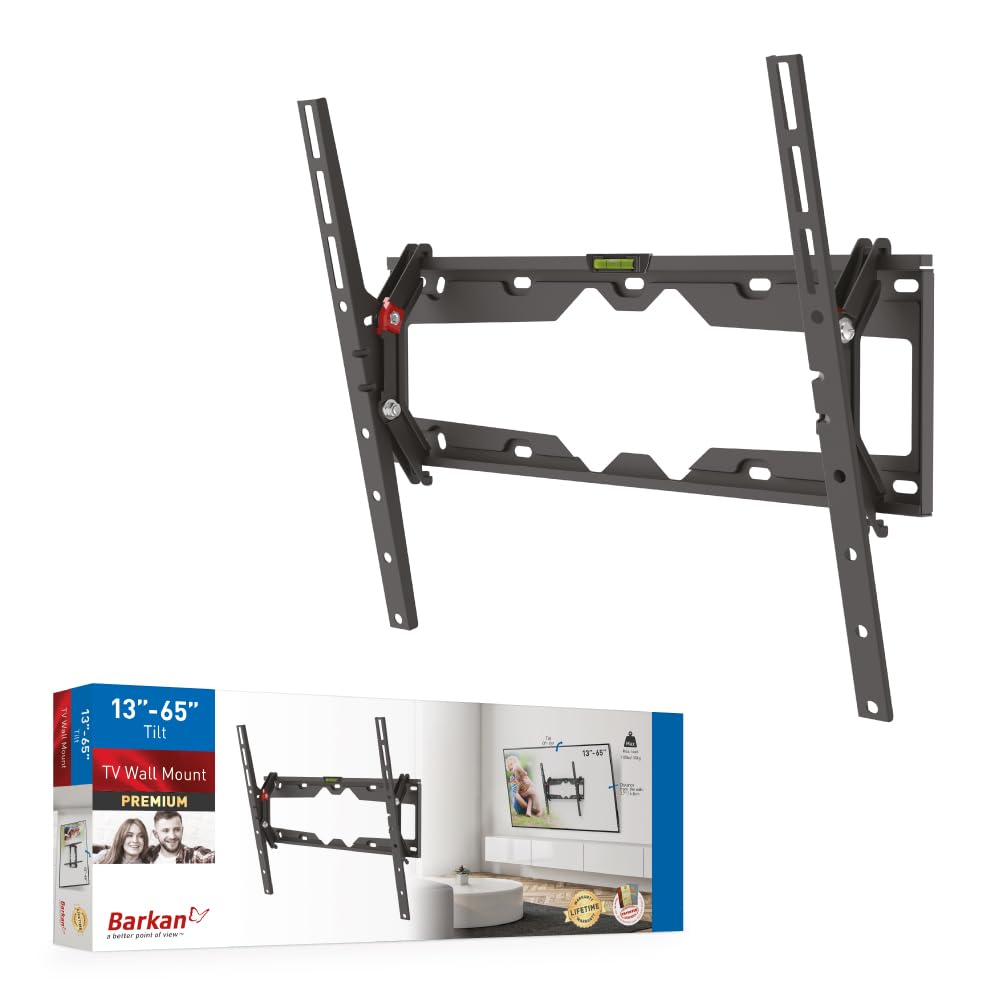 Barkan Tv Wall Mount, 19   65 Inch Tilt, Flat / Curved Screen Bracket, Holds Up To 110 Lbs, Auto Lock Patented, Lifetime Limited
