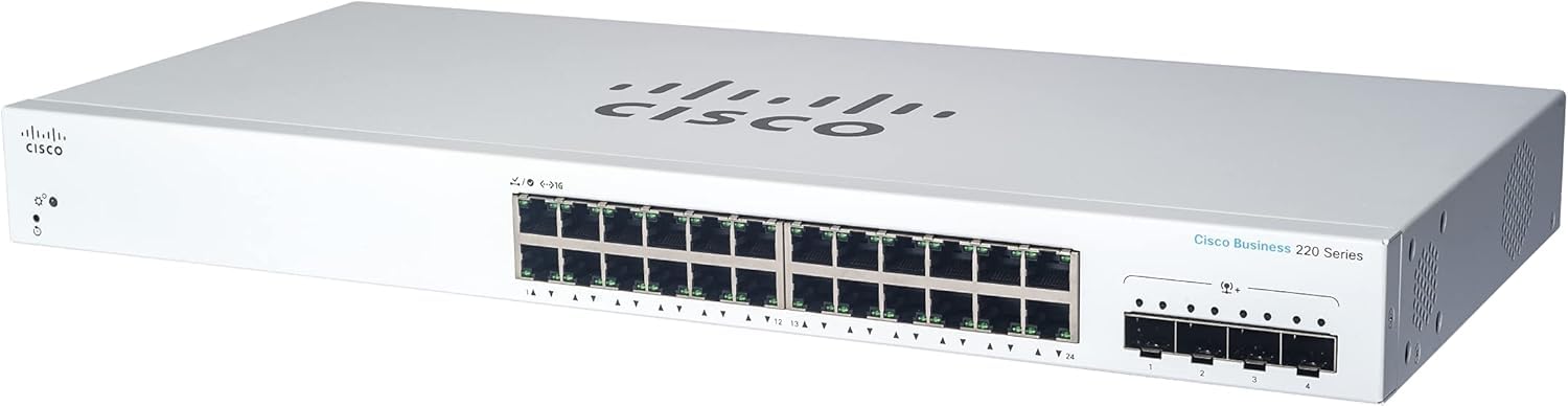 Cisco Business CBS220-24T-4X Smart Switch | 24 Port GE | 4x10G SFP+ | 3-Year Limited Hardware Warranty (CBS220-24T-4X-NA)