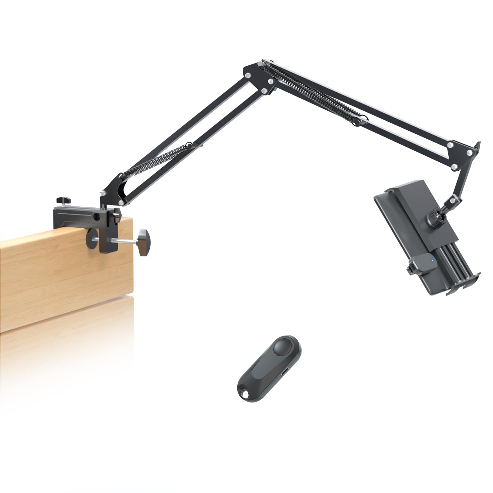 Locthal Tablet Holder For Kindle Reading In Bed With Remote Page Turner, Easy Adjust Hands Free Lazy Arm Mount For Kindle Access