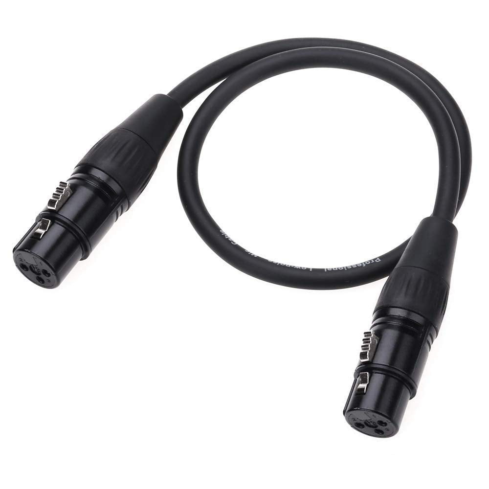 Nanyi Xlr Microphone Cable Splitter - 3 Pin Xlr Female To Female - 1.6 Feet/0.5 Meters Dmx Patch Cord