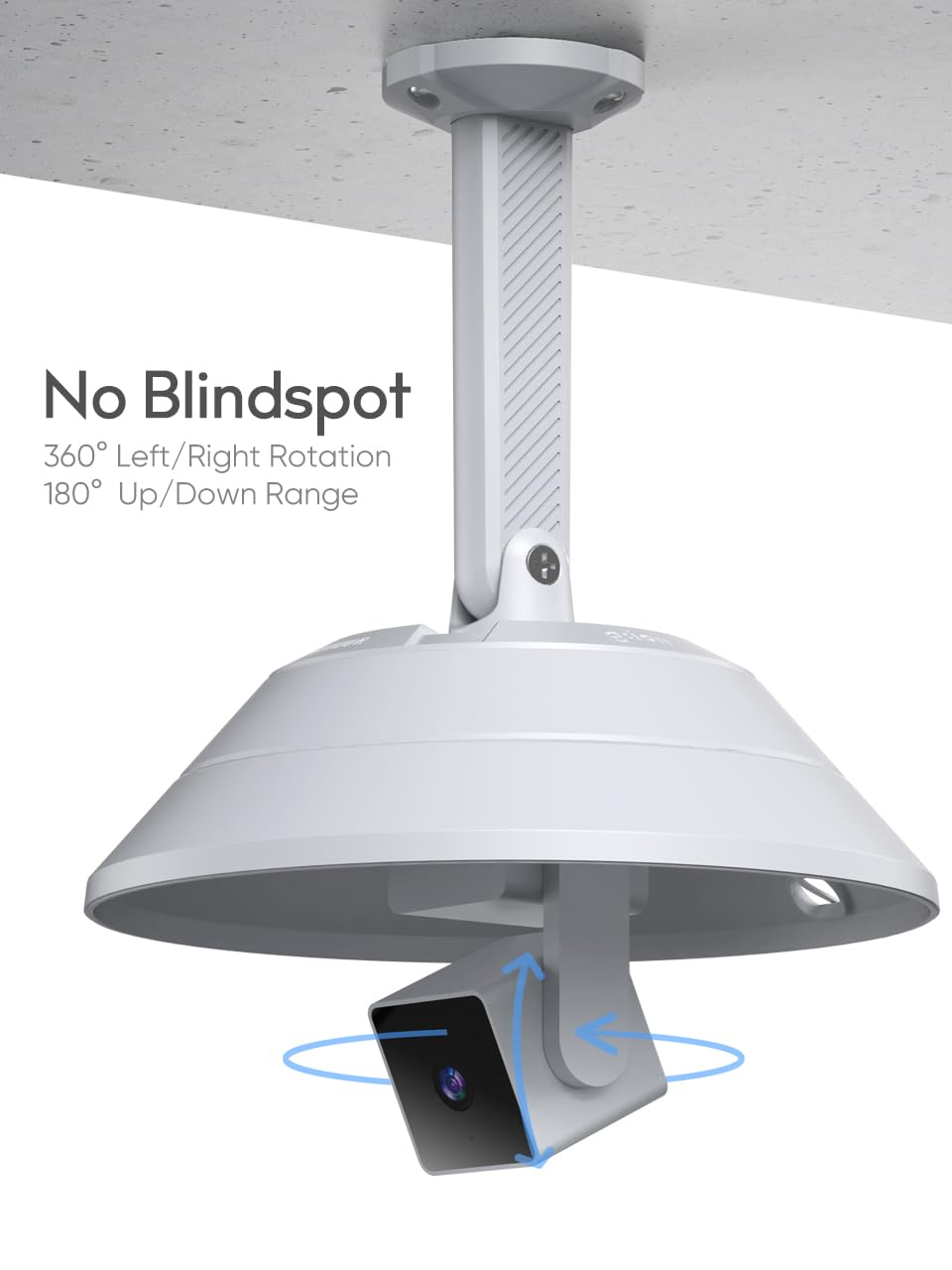 Gcioii 2 Pack Wall Mount And Weatherproof Protective Cover For Wyze Cam Pan V3/V2/V1, Blink Mini Pan Tilt, Eufy Cam E220 (White,