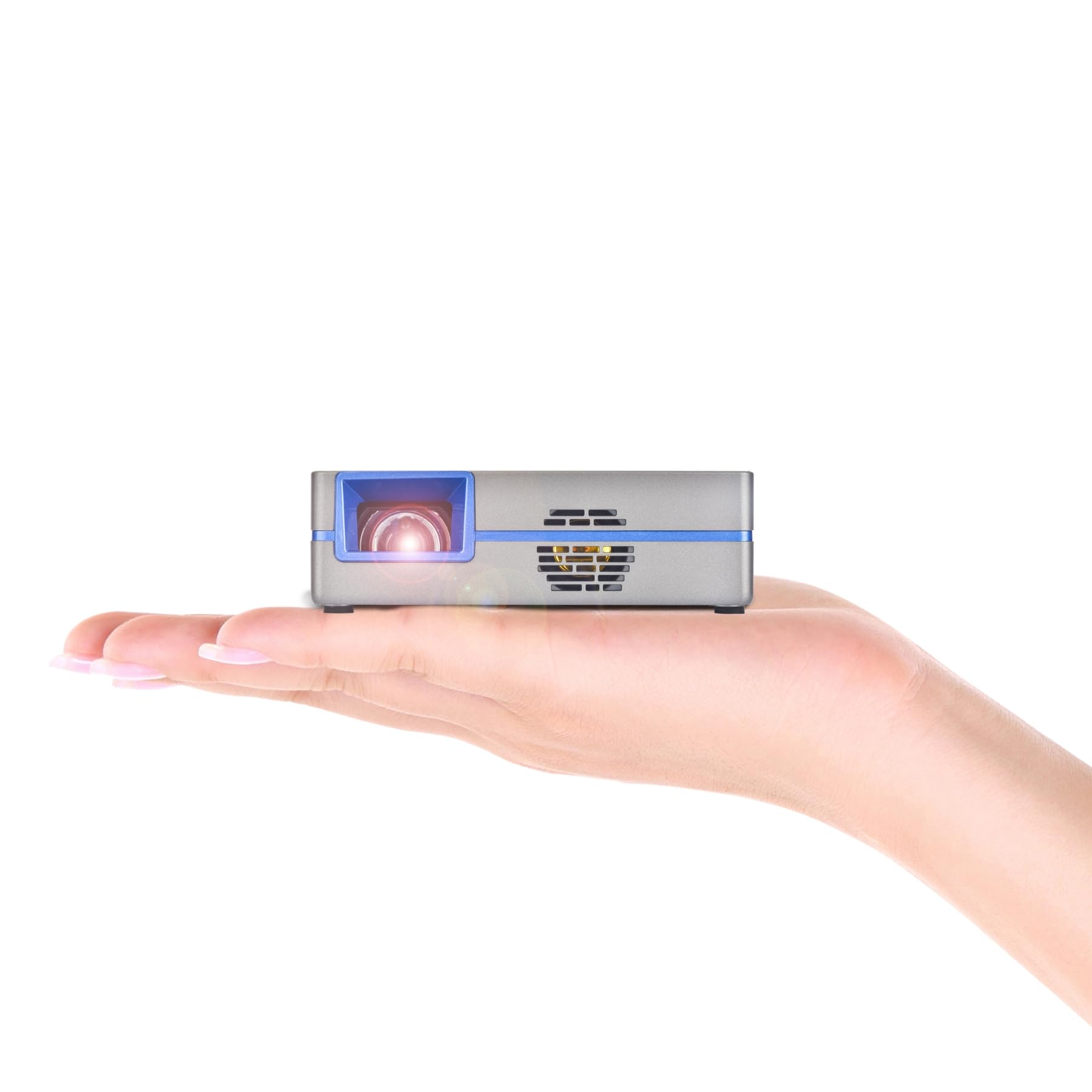 Short Throw Mini Projector Aaxa Slc450 True 1080P Portable 4K Support 5G Wifi Bluetooth 5.0 Rgb Leds Android Onboard For Art Tra