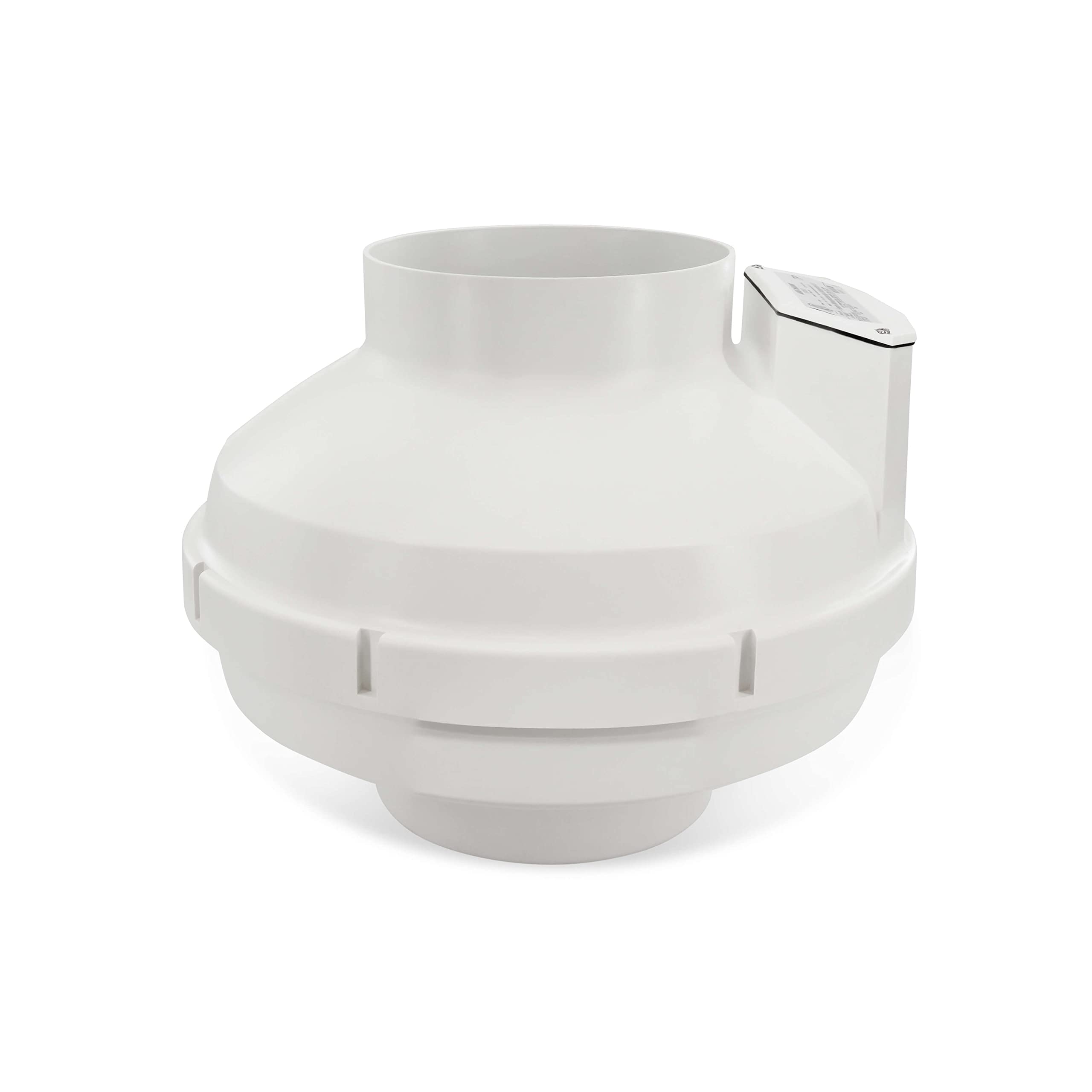 Festa AMG Hawk Radon Fan - 6" Quiet Inline Duct Fan, Energy Efficient, Waterproof, White, Glass Reinforced Poly-Resin