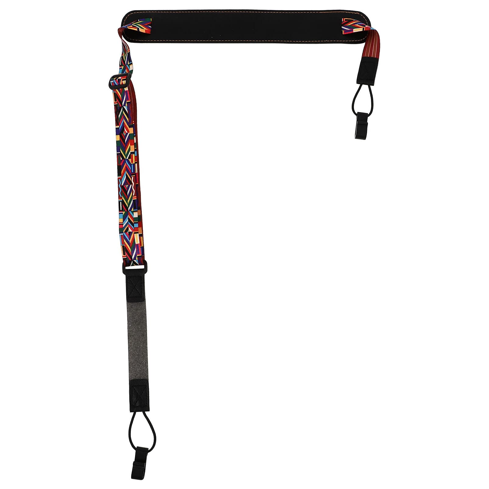 HEALLILY Guitar Strap Cotton Embroidered Vintage Woven Ukulele Strap Adjustable Non punch Portable Carrying Lanyard for Bass El
