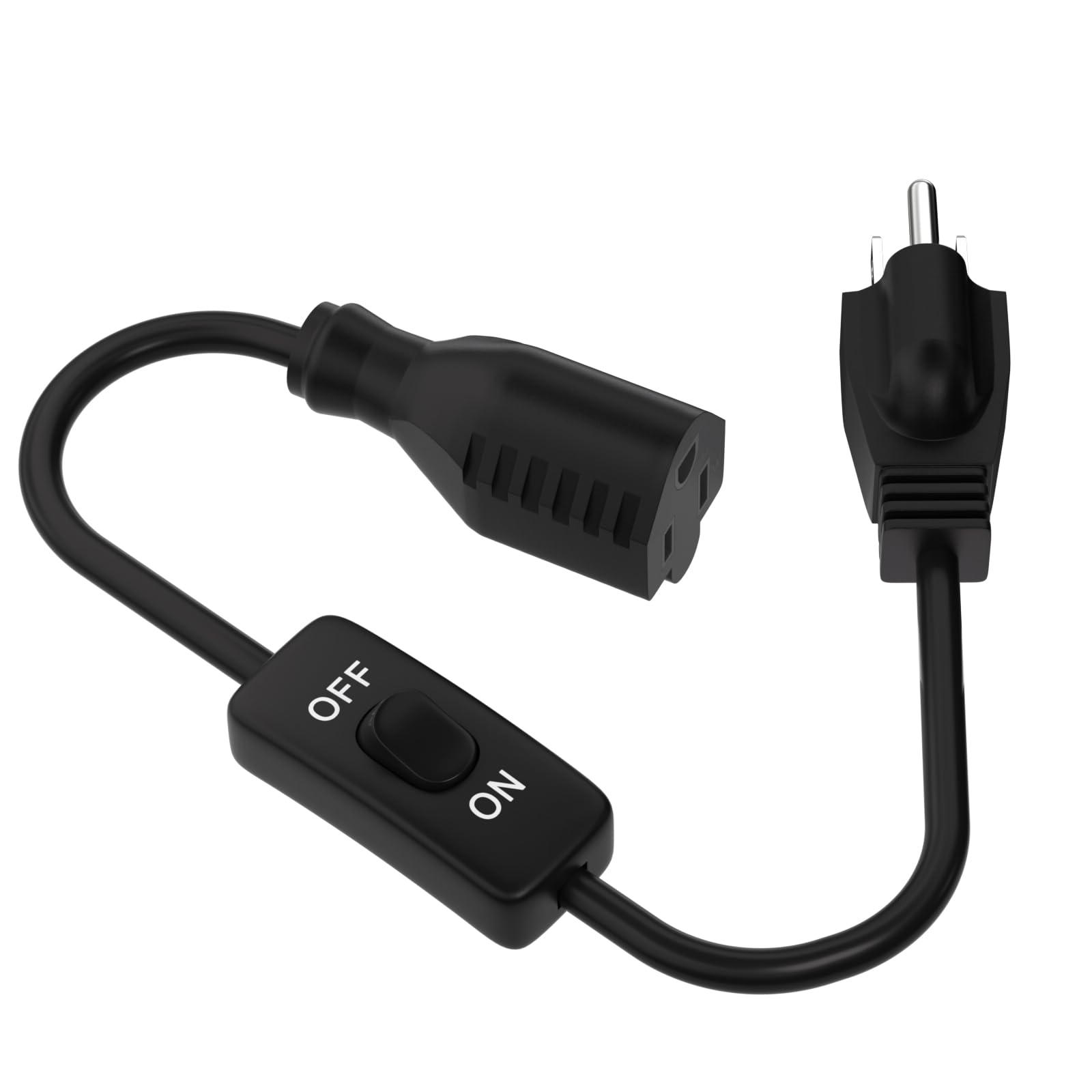 Starelo Extension Cord With Switch 3 Prong Indoor Black Extension Cord,1625W 18Awg Extension Cord,Control Switch On/Off 13A 125V