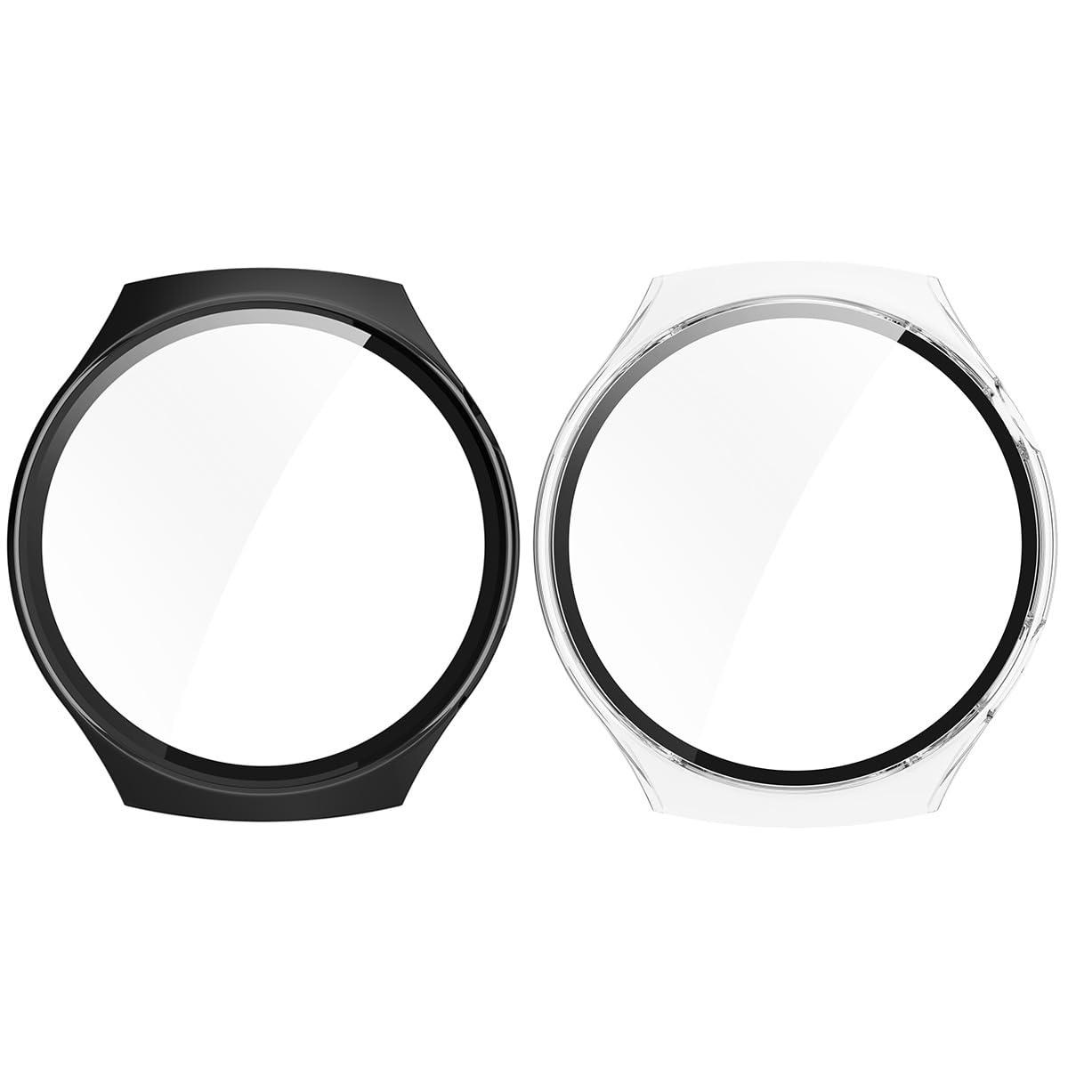 Micteney 2-Packs Screen Protector Case Compatible With Huawei Watch 4 Pro, Cover Case For Huawei Watch 4 Pro (Black+Transparent)