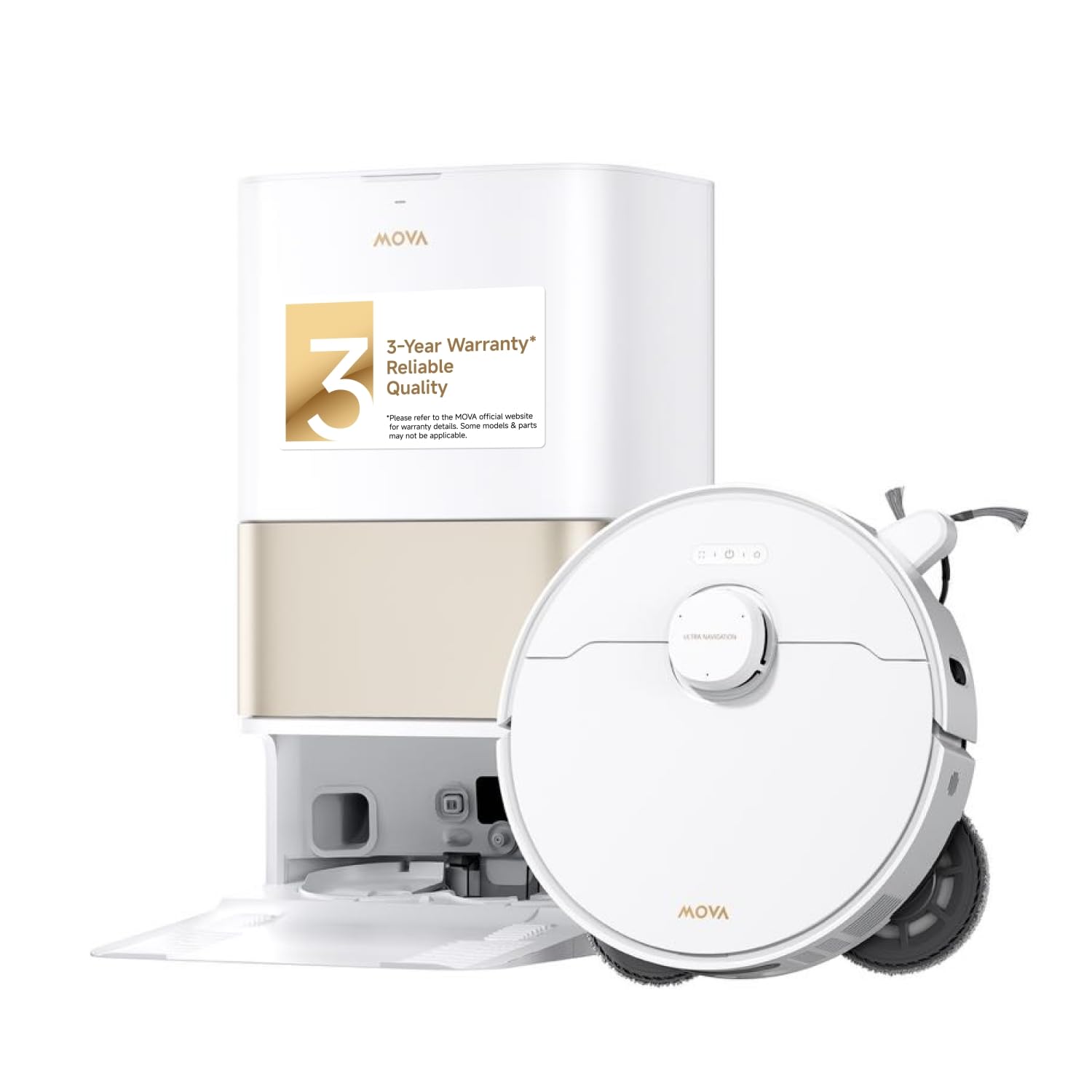 Mova P10 Pro Ultra Gen 2 Robot Vacuum and Mop, 26,000Pa Suaction, 212F Hot Water Auto Mop Washing, 1-Hour Hot Air Drying, Extena