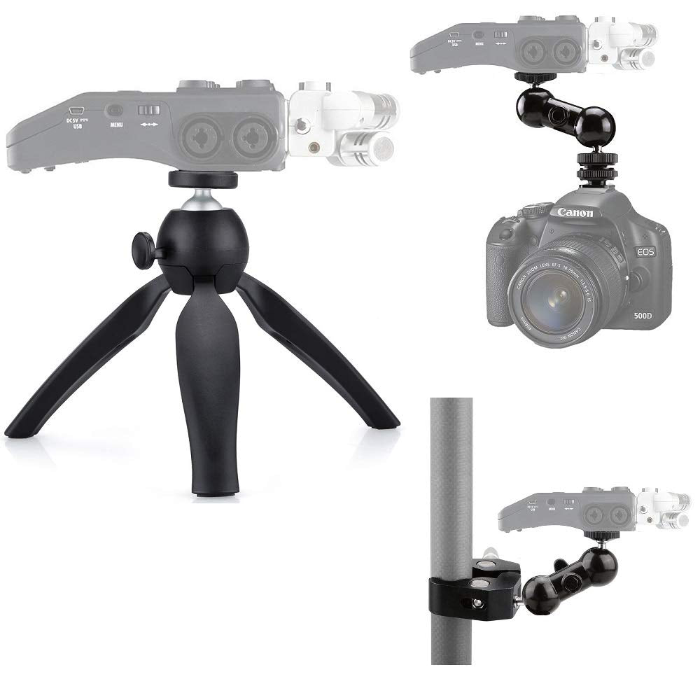3-in-1 Zoom Recorder Tripod,Clamp Mount Stand Accessory Kit for Zoom Recorder H6 H5 H4n H2n H1n,Tascam Recorder DR-40 DR-05 DR-2