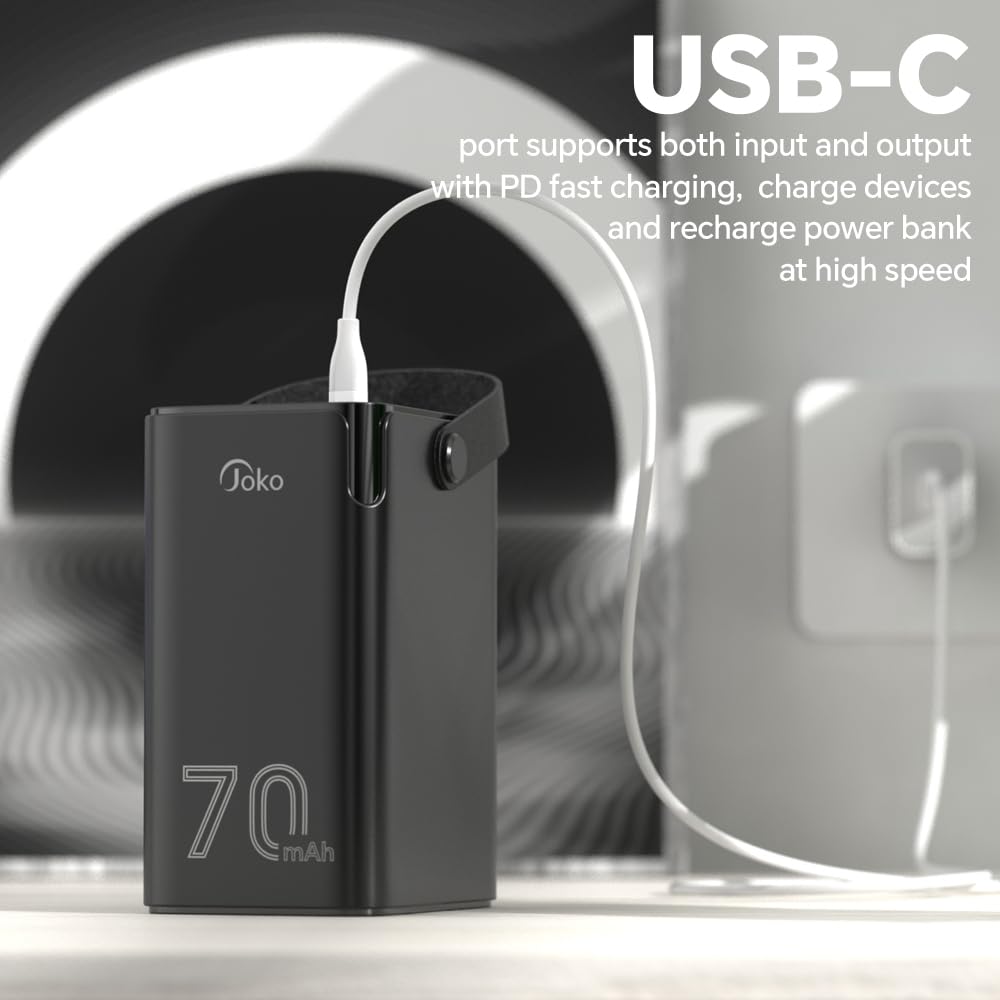 Joko 70000Mah Power Bank High Capacity 20W Pd 3.0 Fast Charging 22.5W Max Large Power Bank,7 Outputs 2 Inputs,Led Display,Usb-C