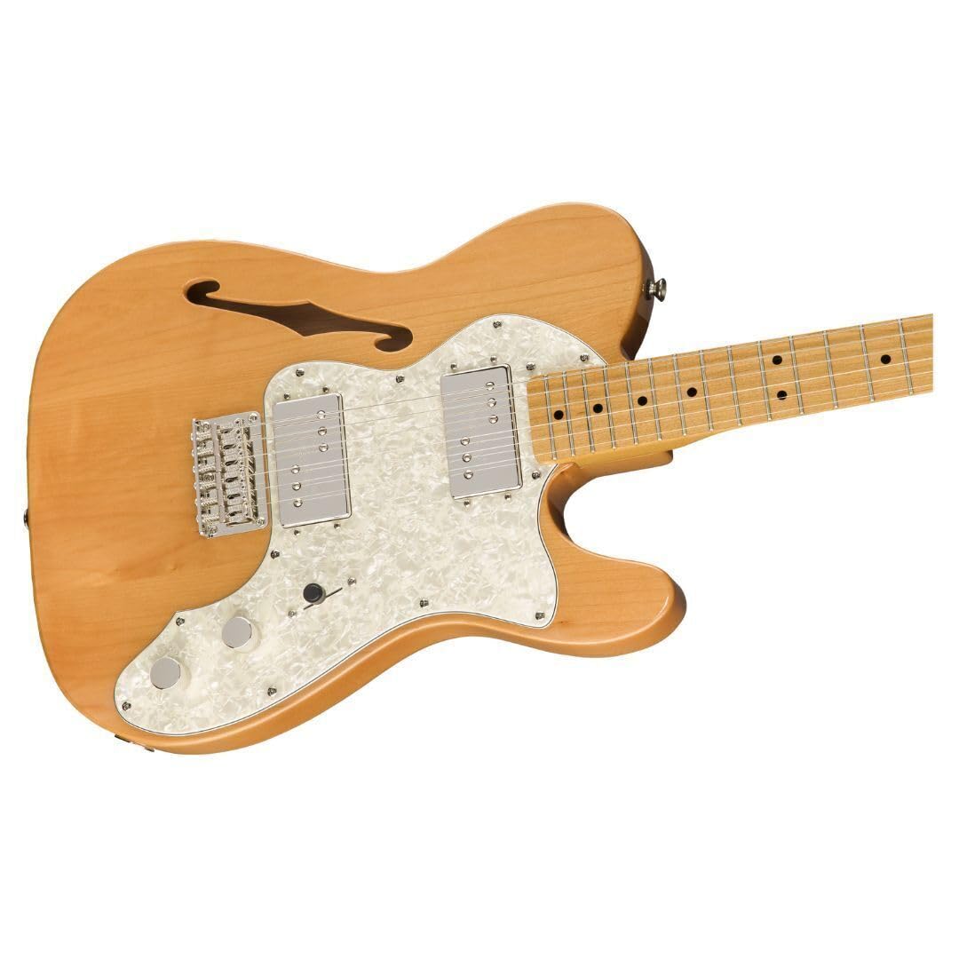 Squier Classic Vibe 70S Thinline Telecaster Electric Guitar, With 2-Year Warranty, Natural, Maple Fingerboard