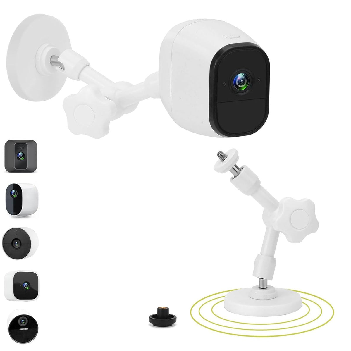 Mippko Magnetic Camera Mount Bracket Compatible With Arlo Pro 5S 2K,Arlo Pro 4, Pro 3, Ultra 2 And Ultra Cameras/Blink/Wyze/Reolink/Nest,Multi Angle Adjustable Aluminum Alloy Arm(1 Pack)