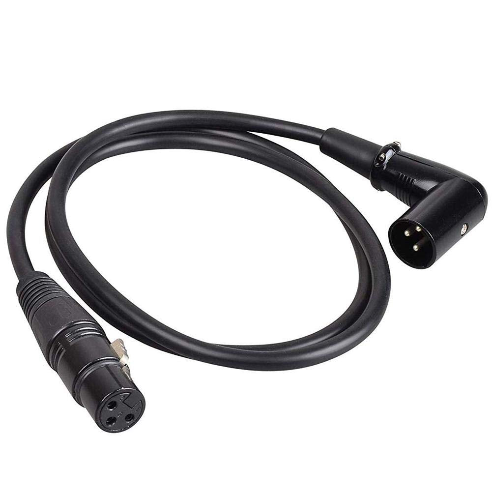 Right Angle Xlr Cable, Dmx Cable 3Ft, 90 Degree Xlr Male To Female, Balanced Microphone Cables