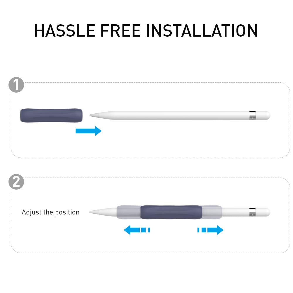 Delidigi Apple Pencil Grip 3 Pack Ergonomic Silicone Sleeve Accessories Compatible With Apple Pencil 1St And 2Nd Generation (Whi