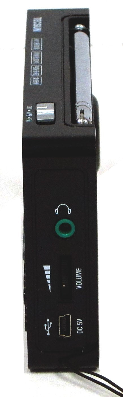 TECSUN D3 Rechargeable FM Radio, Black Portable Hi-Fi Speaker, MP3 Player with Micro SD Slot, DSP Bass for Desktop & Laptop