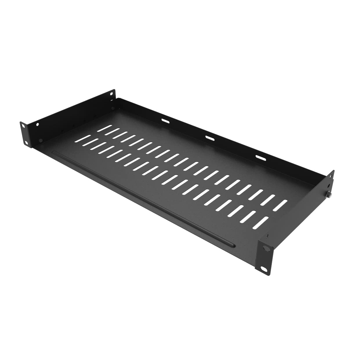 Jingchengmei 1U Vented Rack Shelf Universal Rack Tray No Lip For 19 Inches Network Cabinet Or Server Rack (8 Inches Deep)