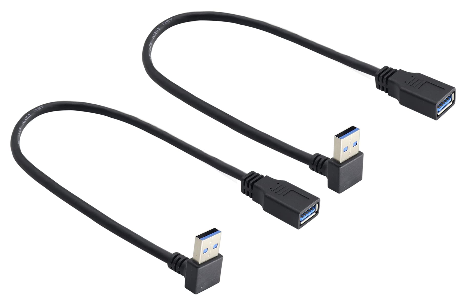 Hcfeng Usb 3.0 Right Angle Male To Female Extension Cable Usb 3.0 A Down Elbow Male To Usb 3.0 A Female Adapter Cord Super Speed