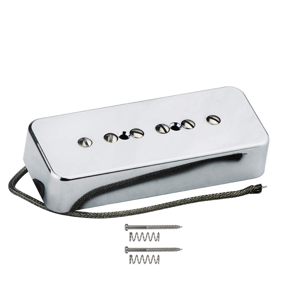 Fleor Electric Guitar Bridge Pickup Single Coil Pickup Chrome P90 Soap Bar Pickups - Alnico 5