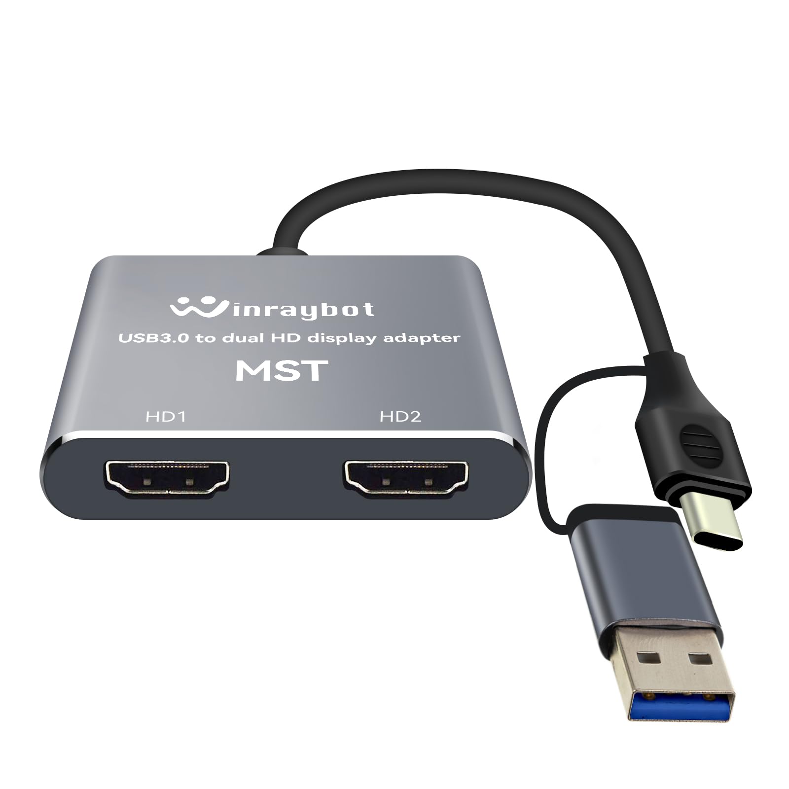 Usb To Hdmi Adapter For 2 Monitors Usb3.0 To Dual Hdmi Adapter For 3 Monitors Usb To Displayport Adapter Supports Mac & Windows/