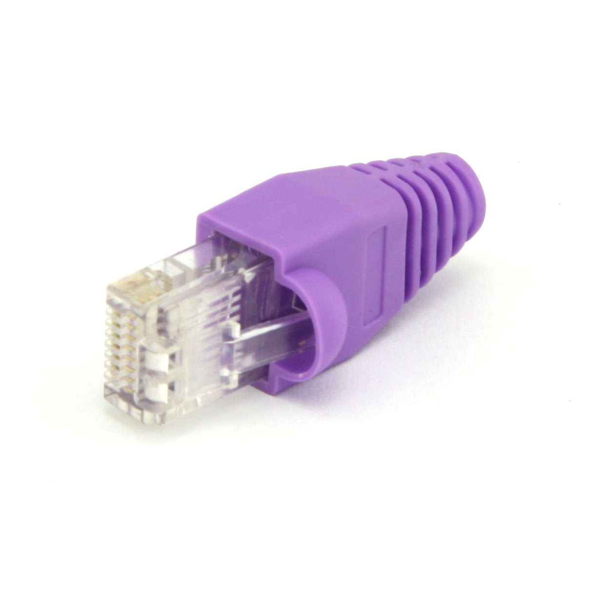 Maxmoral 100-Pack Cat5E Cat6 Rj45 Ethernet Network Cable Strain Relief Boots - Purple