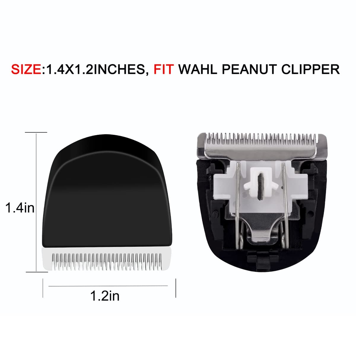 2Pcs Black Professional Peanut Clippers/Trimmers Snap On Replacement Blades #2068 300 Fits Compatible With Peanut Hair Clipper