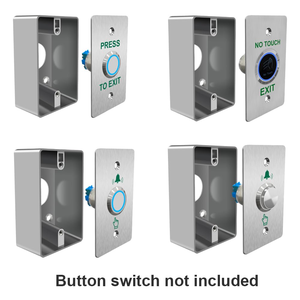 Gagalor Back Box 86 * 50Mm Mounting Accessory For Push Eixt/Doorbell Button Switch Metal Electroplate