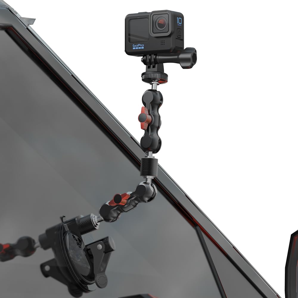 Skezn Strong Metal Suction Cup Mount Compatible With Gopro Hero 12/11/10 9/8 Black, Dji Action 4/3/2, Insta360 And Most Action Cameras (2.9 * 2.9 * 8.3In)