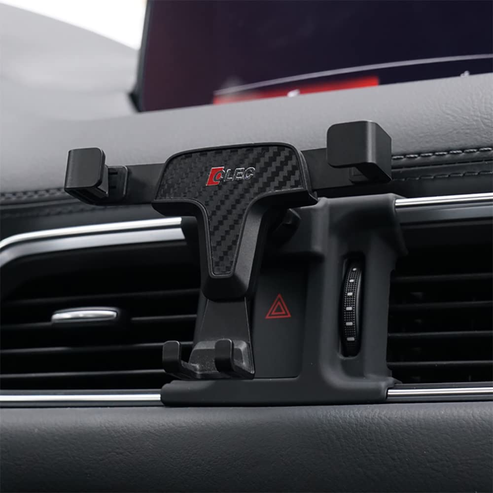 Beerte Phone Holder Fit For Mazda Cx-5 2017-2025 Adjustable Air Vent Car Dashboard Cell Phone Mount Carbon Fiber Pattern Gravity