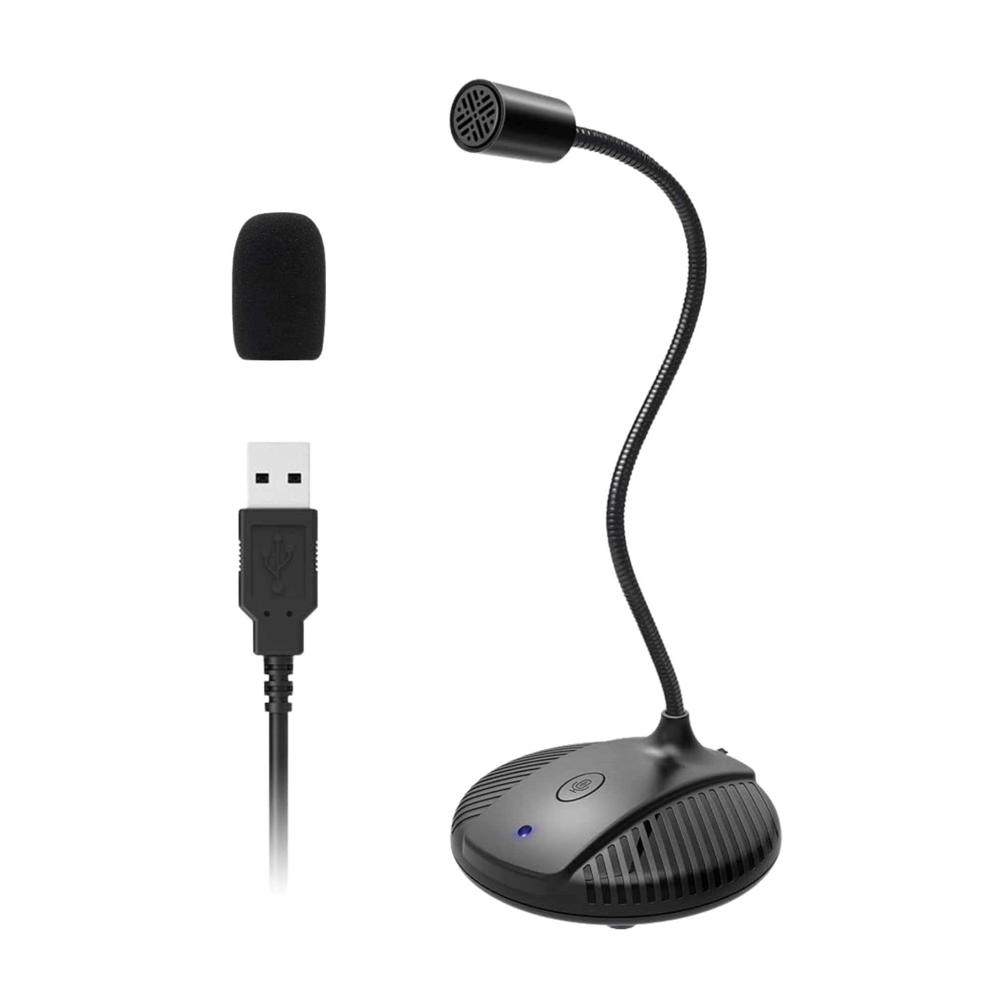 Gooseneck Usb Microphone For Pc  Plug & Play Pc Mic With Mute Button   Condenser Microphone Computer Microphone Gaming  Omnidire