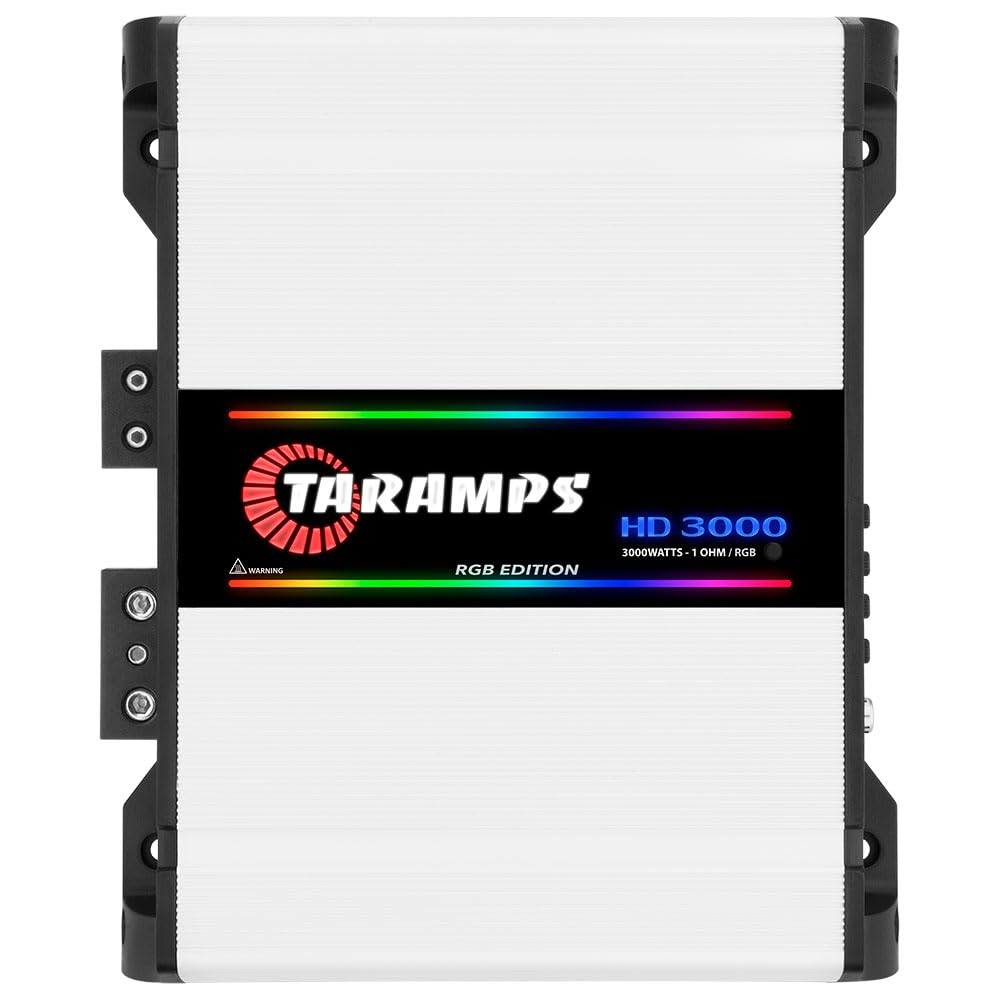 Taramps Hd 3000 1 Ohm Rgb Effects 1 Channel 3000 Watts Rms Max Full Range Car Audio Monoblock Led Monitor Indicator Class D Ampl