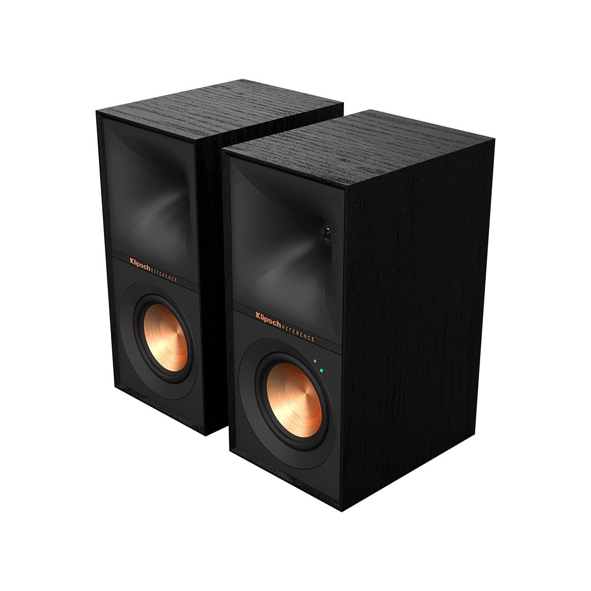Klipsch Reference R 40Pm Powered Bookshelf Speakers   90 Degree X 90 Degree Tractrix Horn   Linear Travel Suspension   Sleek, Mo