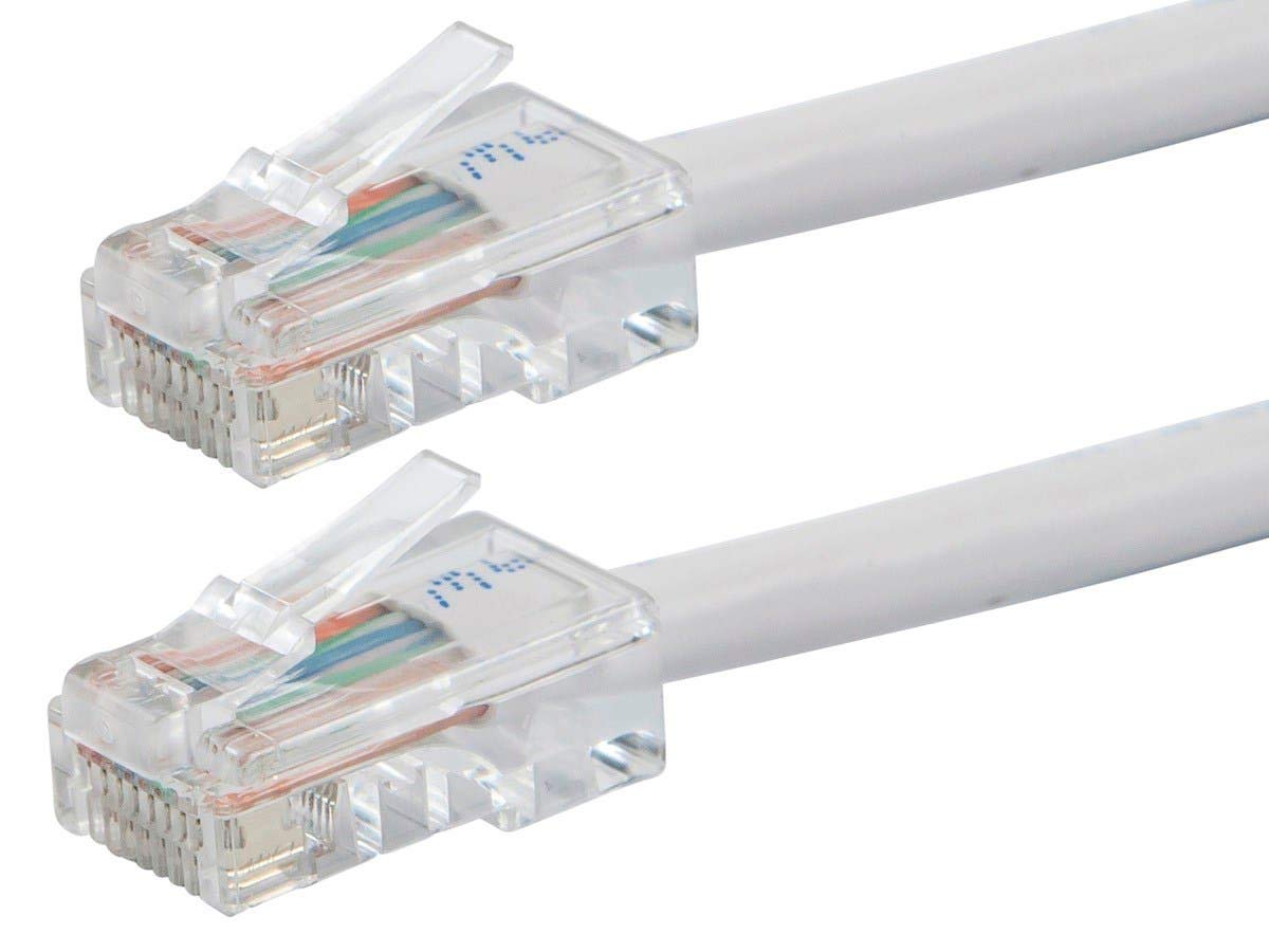 Monoprice Cat5E 3Ft White Patch Cable Utp 24Awg 350Mhz Pure Bare Copper Rj45 Zeroboot Series Ethernet Cable