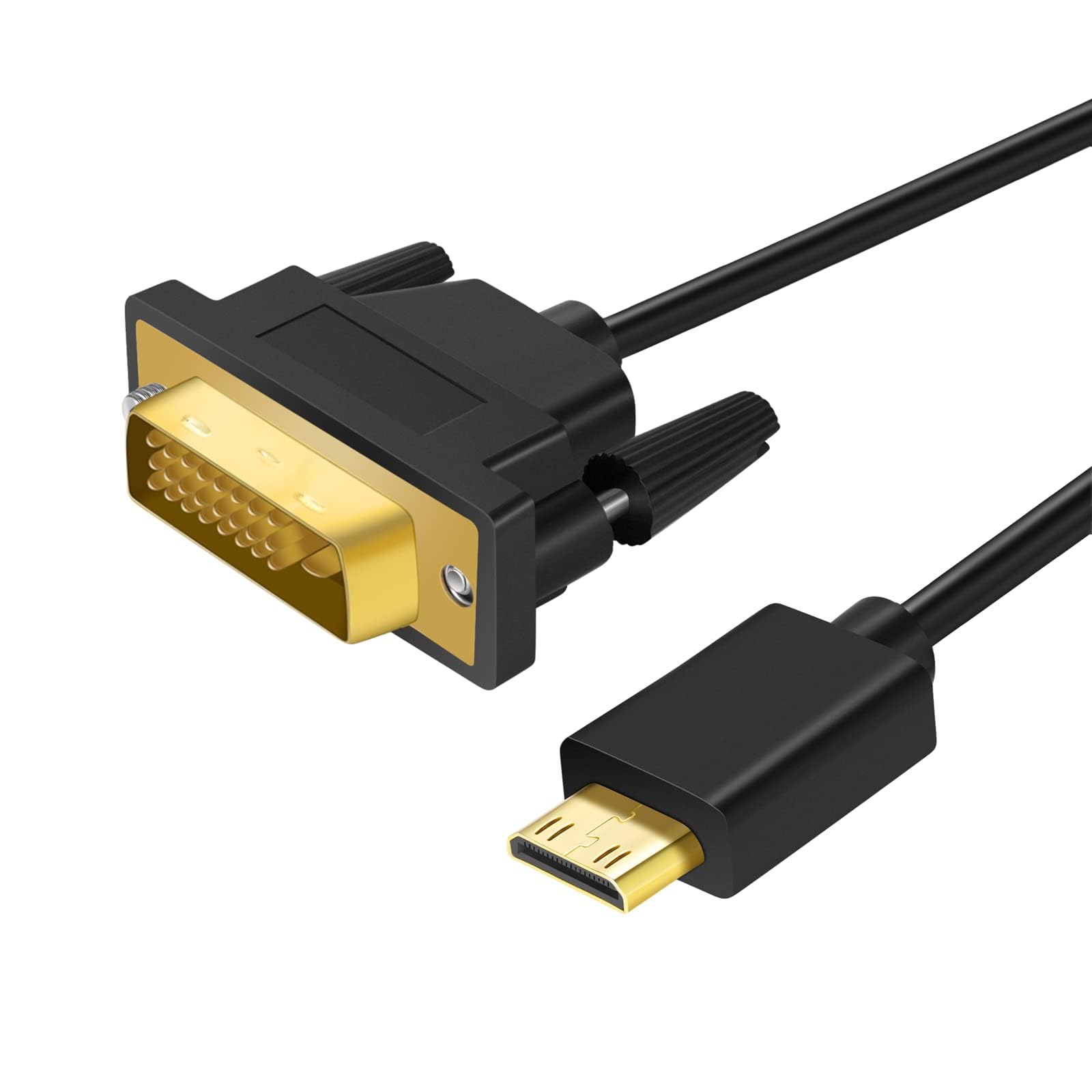 Twozoh Mini Hdmi To Dvi Cable 6.6Ft, Hdmi Mini(C) To 24+1Pin Dvi Cable Support 1080P 720P
