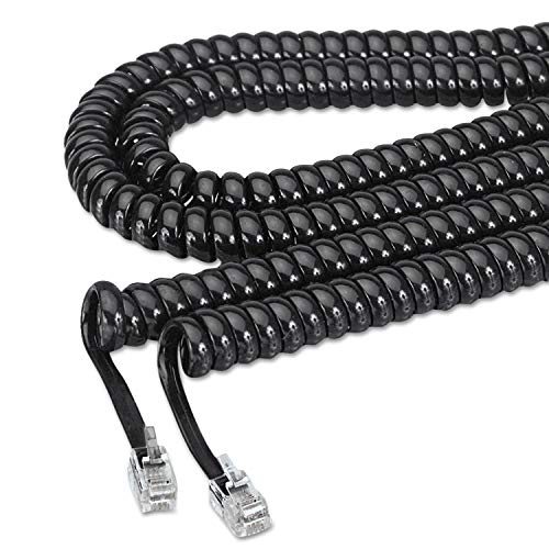 Coiled Phone Cord, Plug/Plug, 25 Ft. [Set Of 2]
