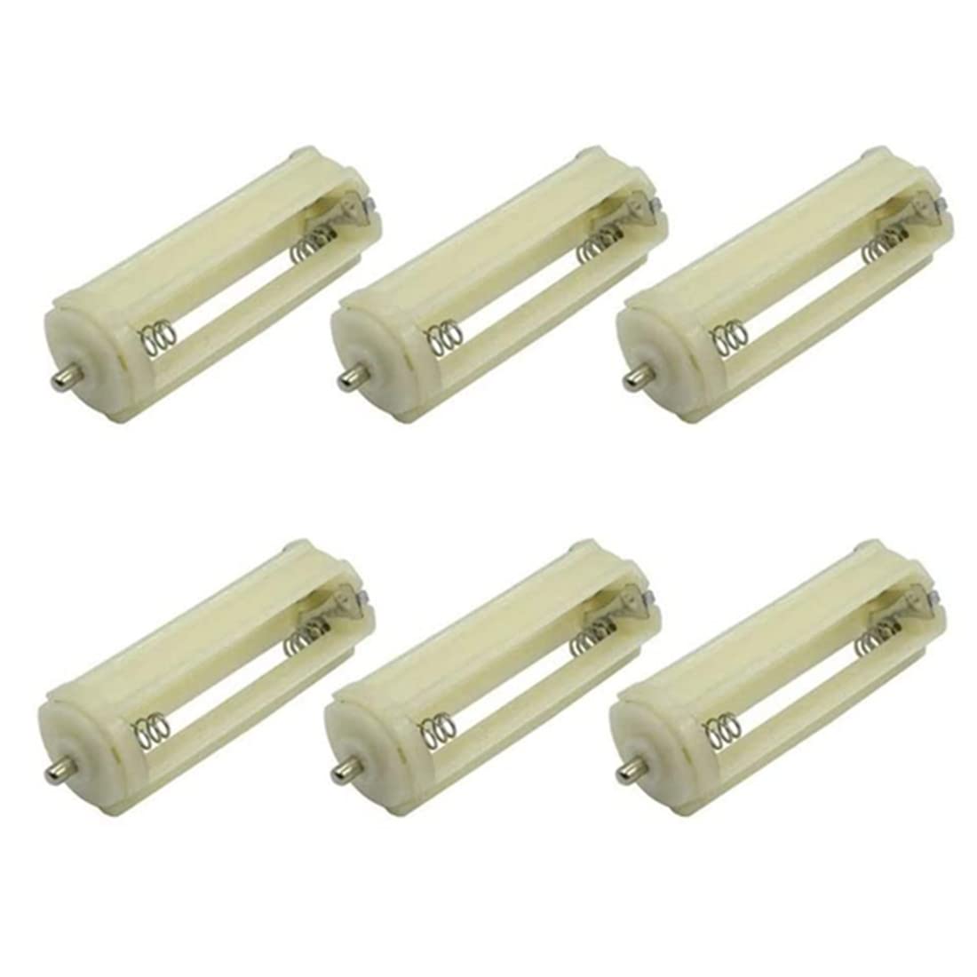 Bnafes Cylindrical Battery Holder Battery Storage Case For 3 X 1.5V Aaa Batteries Flashlight Torch White   (6 Pcs)