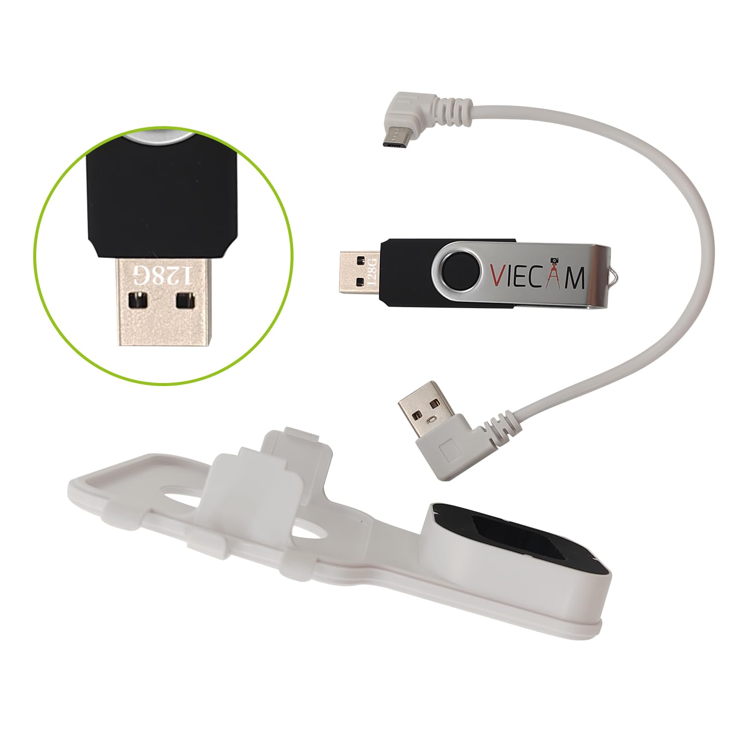 Viecam 128Gb Usb Flash Drive And Outlet Wall Mount For Blink Sync Module 2: Space Saving And Easy Move Mount Bracket Holder For