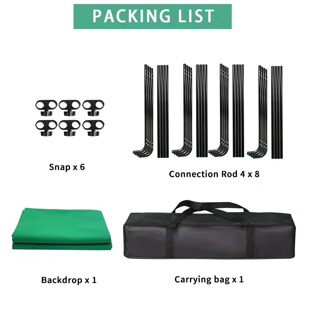 Gskaiwen 7.87Ft X 13.12Ft Portable Large Chromakey Green Screen Backdrop With Stand Photography Background Support System For Ph