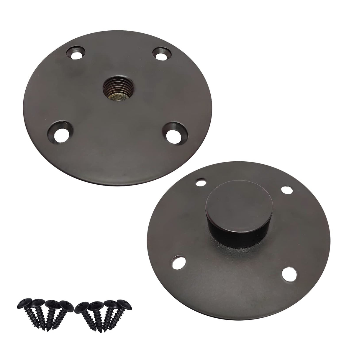 Howonder Speaker Mount Adapter With M20 Threading ,413X1 ,Metal Speaker Stand Top Hat With M20 Threading, 105X25Mm (2 Packs Blac