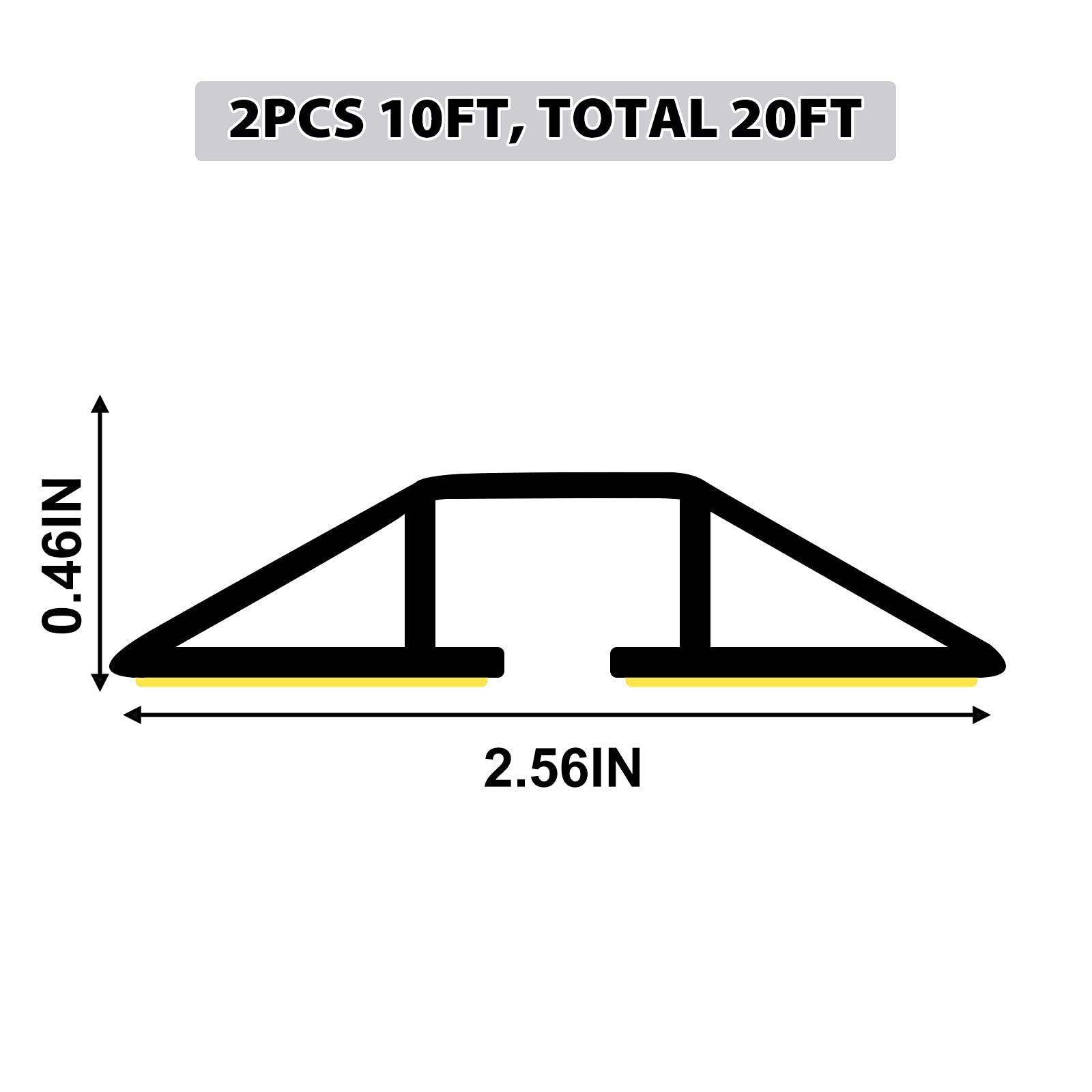 20Ft Cord Cover Heavy Duty Cable Protector 3 Channels Contains Cords Cables And Wires Easy To Unroll Conceal Wires Of Home Offic
