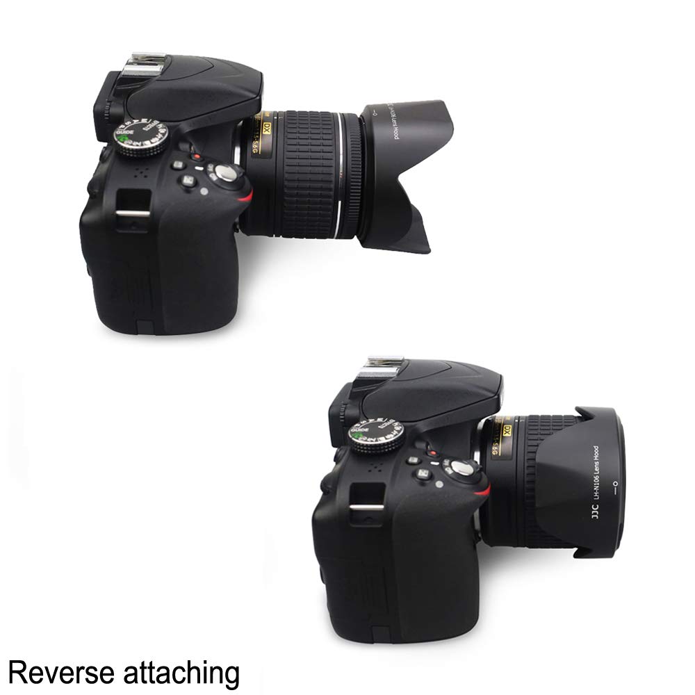Camera Lens Hood Jjc Lens Shade For Nikon Af P Dx Nikkor 18 55Mm F/3.5 5.6G Vr Lens & Nikon 1 Nikkor Vr 10 100Mm F/4 5.6 Lens Re