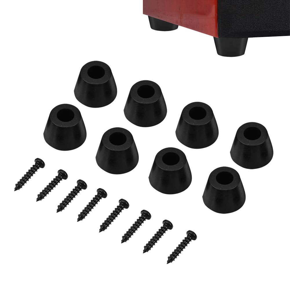Yosoo  Round Rubber Feet Bumpers, Anti Scratch Screw On Round Black Rubber Feet Bumpers Pads 8 Pcs 30X20Mm Rubber Feet Anti Vibration Base Pad Stand For Speaker Guitar Amplifier W/Screws