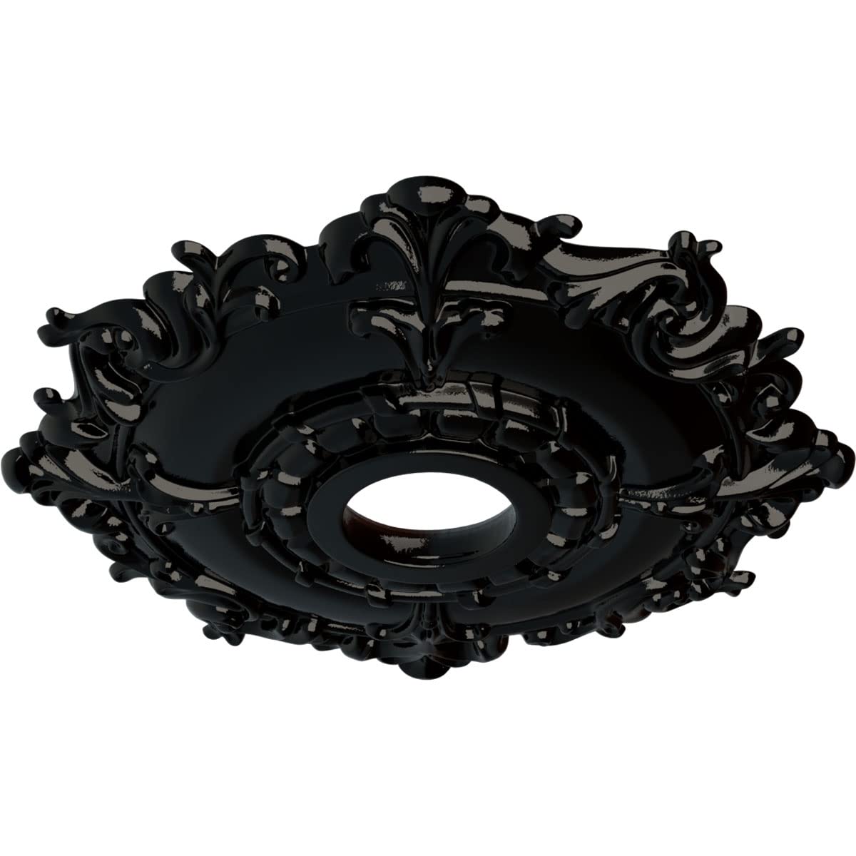 Ekena Millwork Cm18Rlbps Riley Ceiling Medallion, Black Pearl